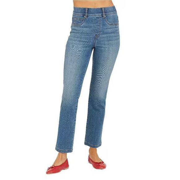 Spanx SPANXshape EveryWear Straight Leg Jeans High Rise Stretch Womens Large - Picture 7 of 8